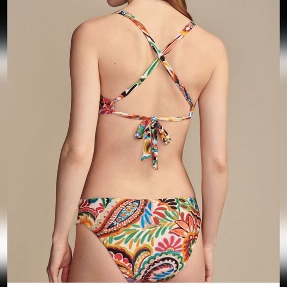 Lucky Brand Tropical Paisley Bikini Set Size Small NWOT - Picture 2 of 6